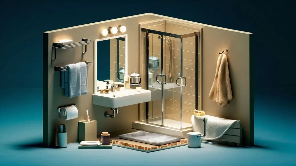Vana a sprchový kout v malé koupelně